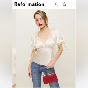 Reformation Dolly Silk Top